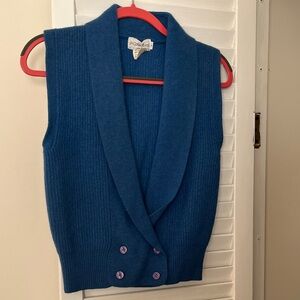 Vintage Blue V-Neck Sweater Vest